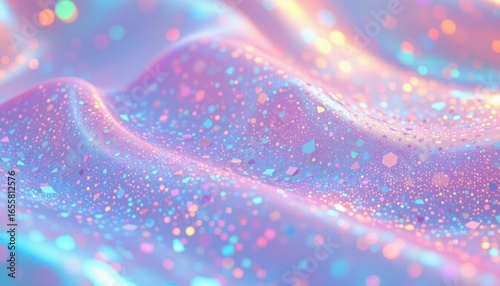 holographic pastel glow theme with aqua mint with lavender haze, shiny metallic pastel fade, delicate glitter dust, panoramic dreamy backdrop, lighthearted and airy