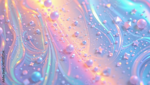 holographic pastel glow theme with baby blue with pearl shimmer, ethereal vertical fade, faint star like highlights, low viewpoint shimmer, lighthearted and airy