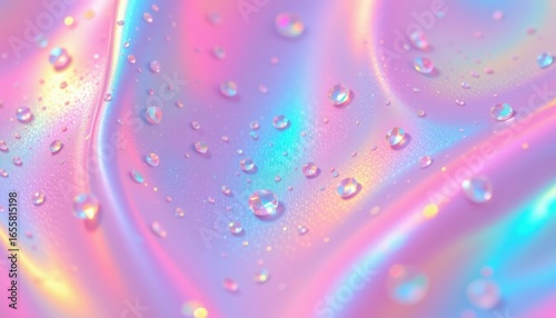 holographic pastel glow theme with frosty pink with turquoise highlight, smooth holographic gradient, light iridescent haze, macro shine close up, playful and glowing