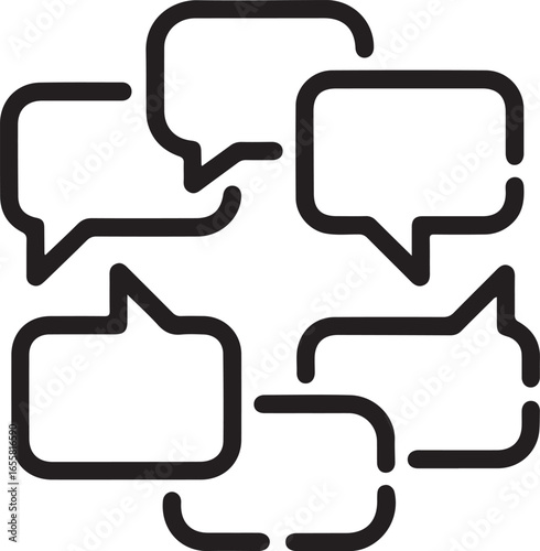 Dialogue Styles Outline Icons Set Formal, Informal, Persuasive, Instructional, Empathetic, and Communication Essentials