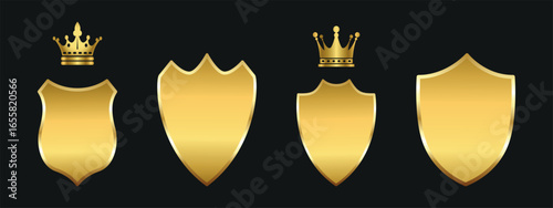 four shields Or on a black background. Two of the shields have small crowns Or on top, and two have no crowns. The shields have different shapes