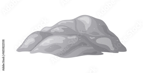 Cement pile, heap of gravel. Building material sand element. Vector illustration isolated on white background
