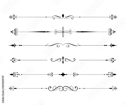 Elegant Divider Designs Ornamental Text Separators Decorative Elements for Invitation Cards and Stationery Enhancements Classic Style Dividers