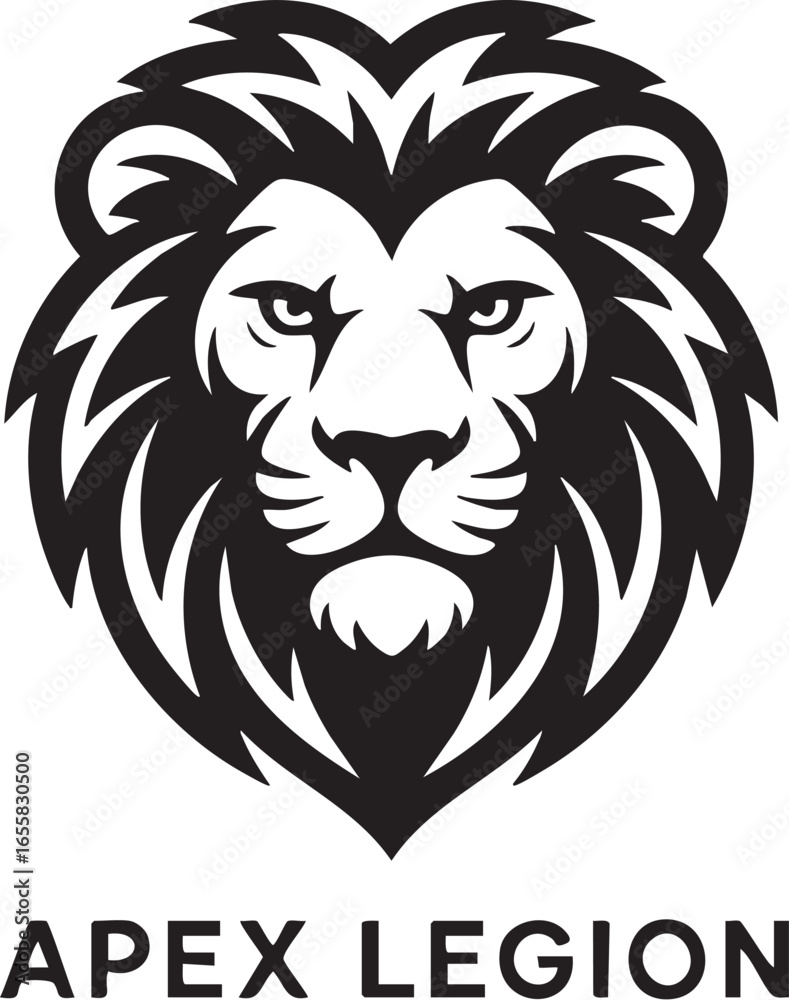 Obraz premium Lion Head Silhouette Vector Logo Design