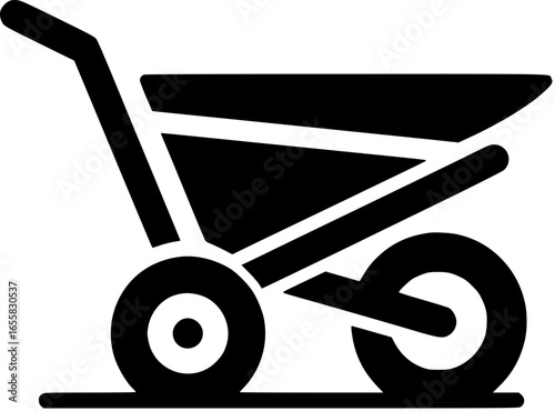 wheelbarrow on white background Generative AI