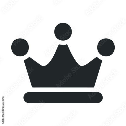 Black silhouette of a crown icon on white background