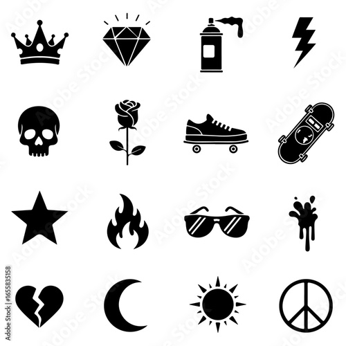 Medical and Scientific Icon Set for Hodgkin Lymphoma and Cancer Research