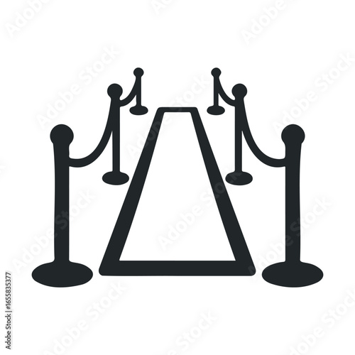 Iconic red carpet event entrance with ropes and stanchions illustration