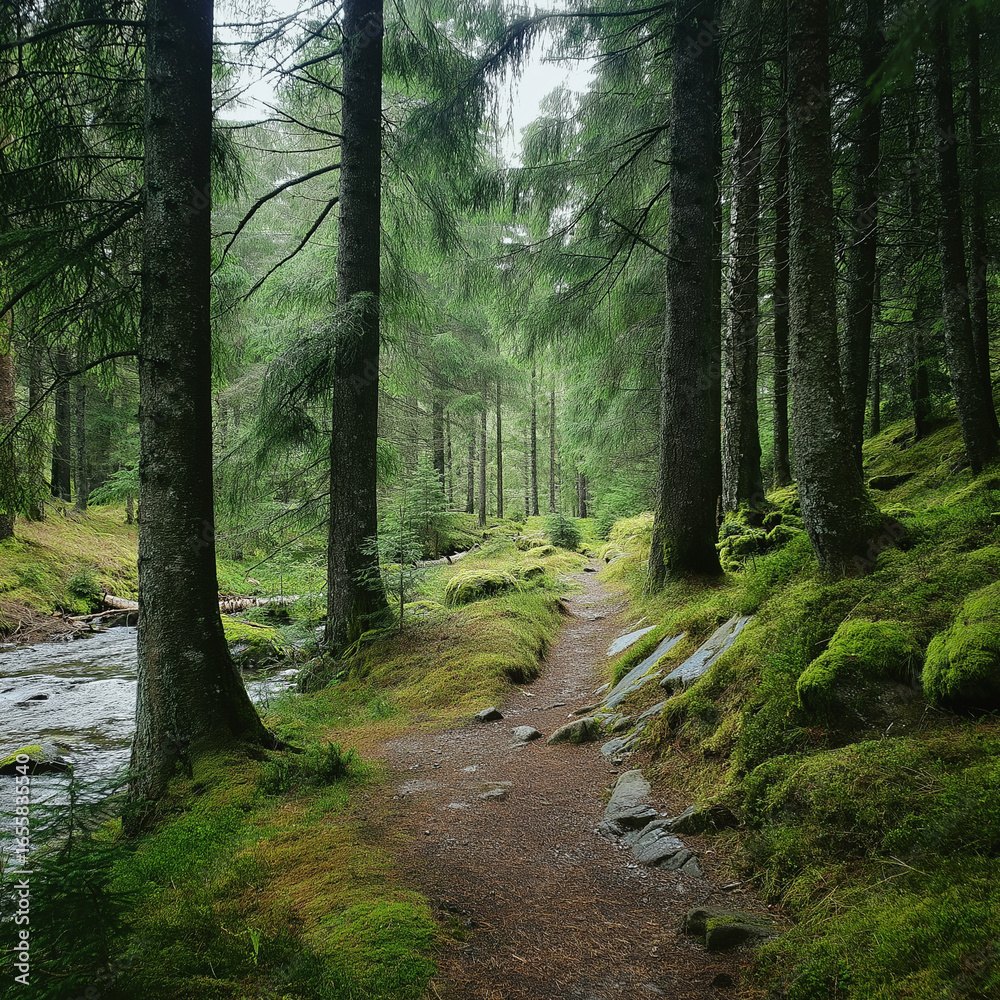 Fototapeta premium Voss forest hikes (Norway)