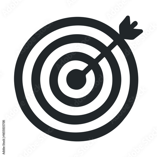 Icon of an arrow hitting the center of a target for precision and accuracy