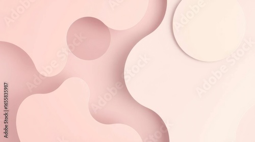 Abstract pastel background with layered circles  organic shapes creating a sense of depth and texture