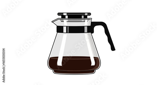 Elegant glass server with brewed coffee, a timeless serving icon