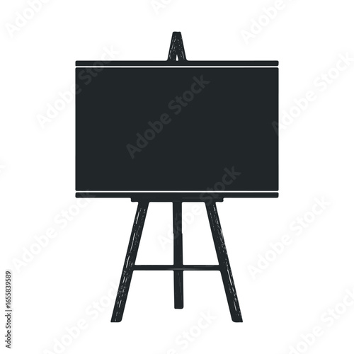 Blank blackboard on wooden easel for presentations and education