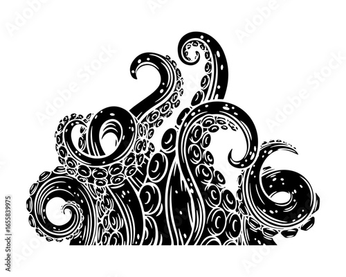 Abstract octopus tentacle vector