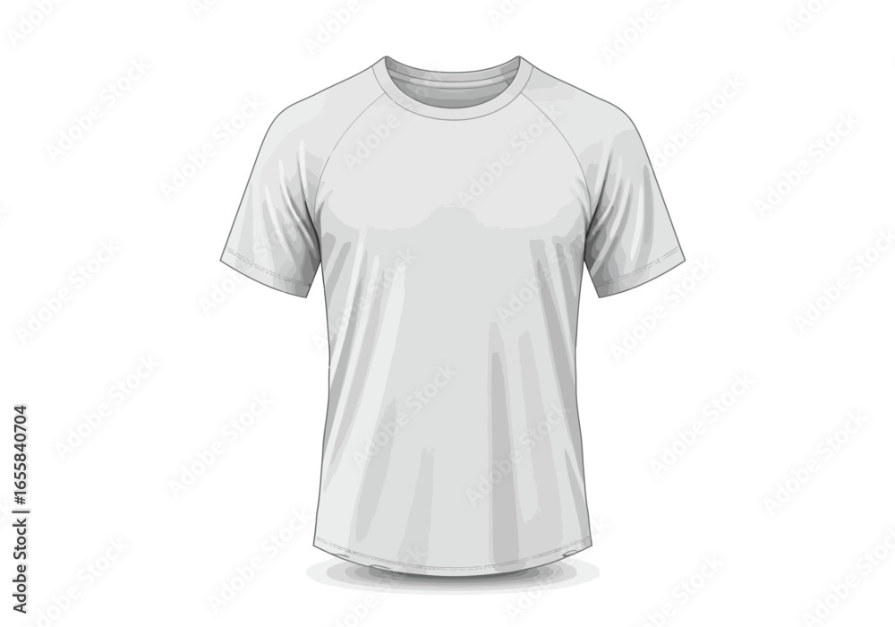 Fototapeta premium A clean white tshirt is displayed on a white background with shadows indicating a 3D effect