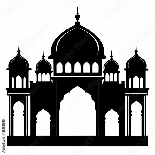 Mughal Arch Designs vector clean black silhouette design white background