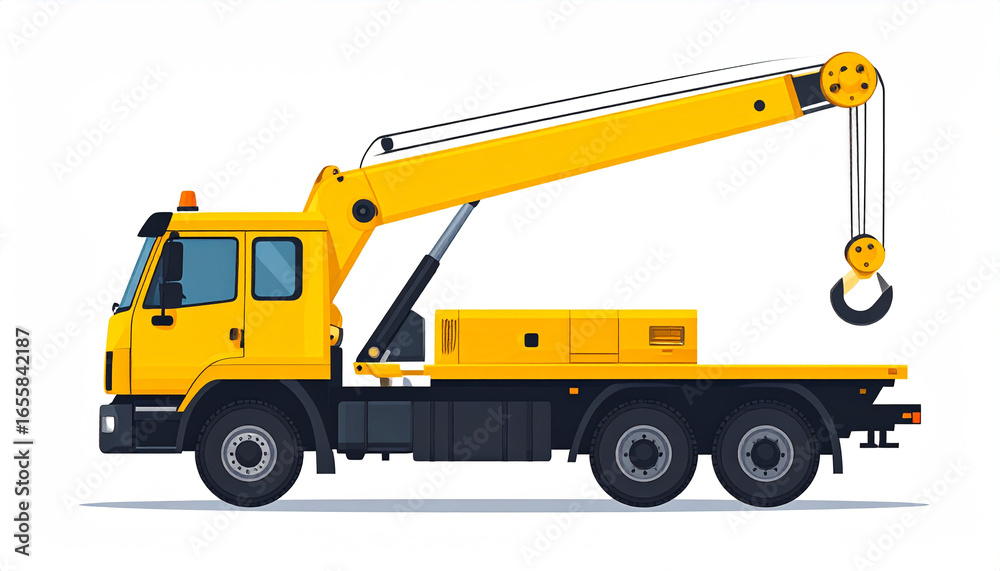 Naklejka premium Tow Truck Icon with Hook, Isolated on White