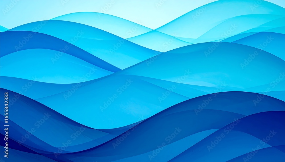 Fototapeta premium Abstract Blue Waves: A Serene and Fluid Composition of Color and Form