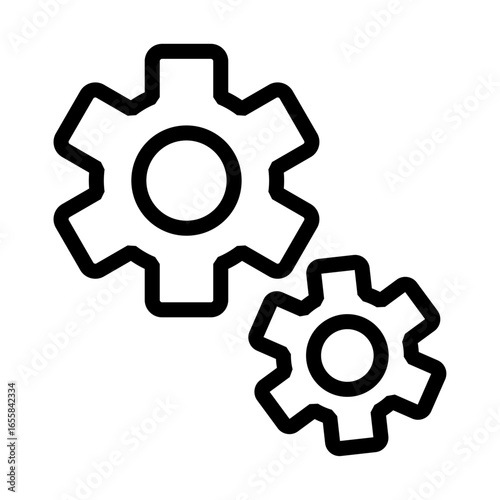 歯車アイコン2個セット（ベクター） / Gear Icons Set of Two (Vector)