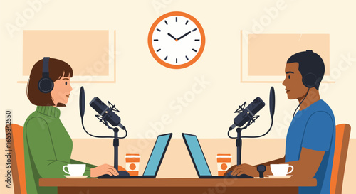 Podcasters Recording a Show