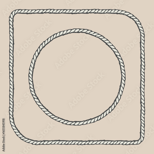 Rope bad texture outline line border pattern brush