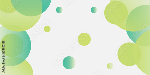 Abstract background with green and yellow circles and dots.