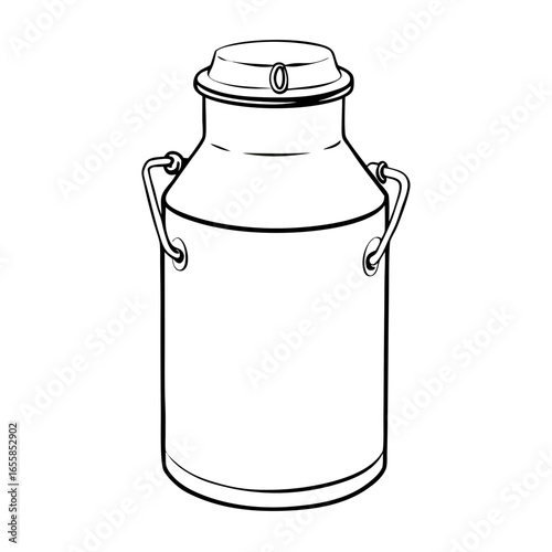 Dairy product milk churn icon white background