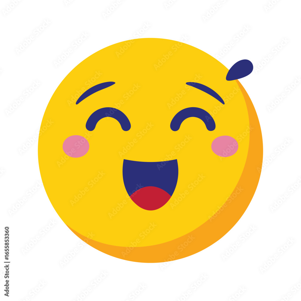 Fototapeta premium Whispering Face Emoji Vector Icon Illustration