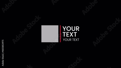 Lower third animation, geometric animation with transparent background, diagonal, lines and smooth transitions