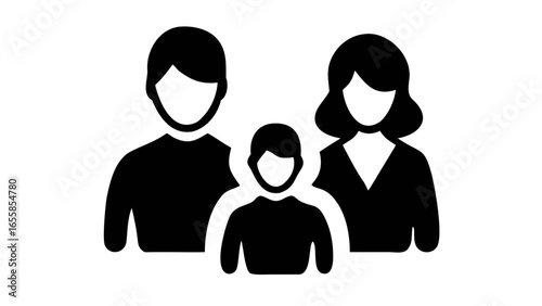 Family Icon: A stylized depiction of a family, symbolizing unity and connection. Capturing the essence of togetherness and familial bond.