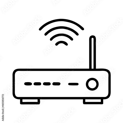 Wireless router with signal waves in minimal design  
