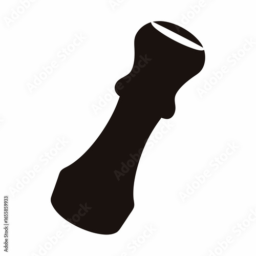 Black Silhouette Icon of Chess Bishop Piece-Black vector silhouette of a chess bishop piece, symbolizing strategy, board games, intelligence, competition, and tactical thinking in design