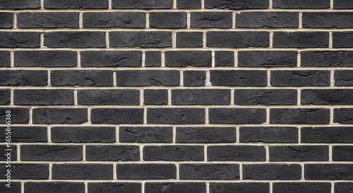 A black brick wall with lightcolored mortar