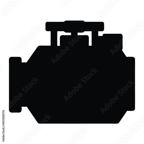 Silhouette of an internal combustion engine, depicting a vehicle's power source