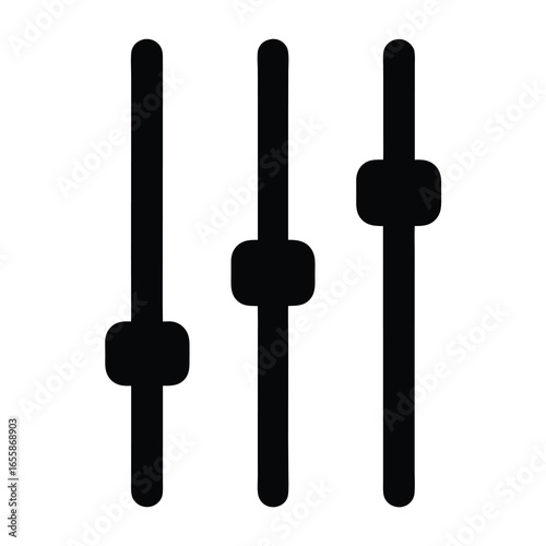Three vertical sliders with indicators for adjusting audio or other settings