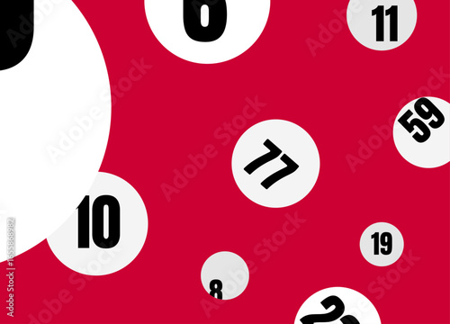 Lottery balls dropping from sky financial illustration