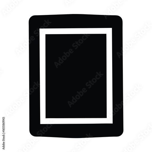 Stylized black tablet or smartphone with white border for app icon