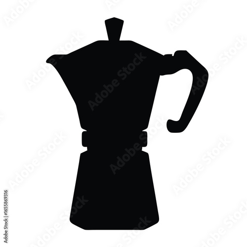 Silhouette of a Moka Pot, an Italian stovetop espresso maker brewing coffee