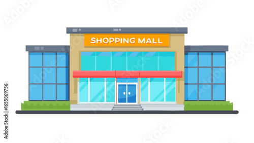 Shopping mall building retail store architecture design concept for commercial business and leisure time