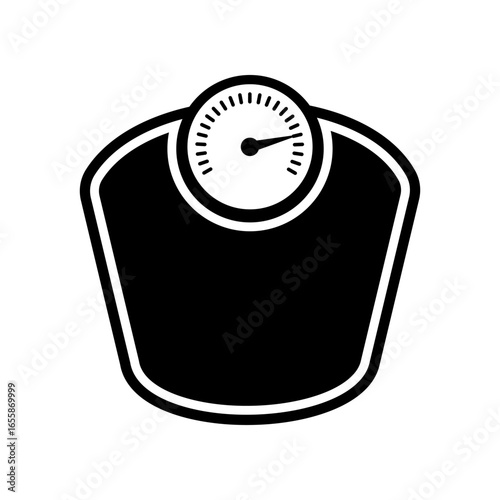 Bathroom scale vector, analog personal scale.