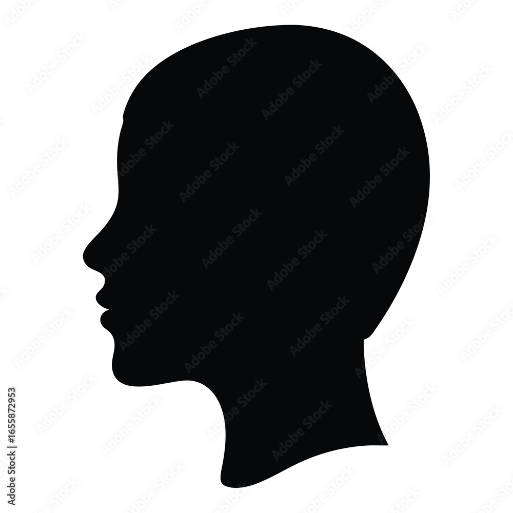 Silhouette of a person's head in profile art with clean background Silhouette of a person's head in profile art with clean background