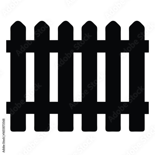 Black and white image of a picket fence, perfect for graphic design