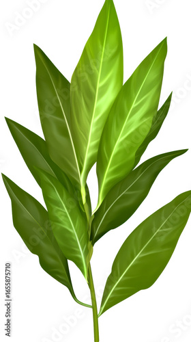 Wallpaper Mural Fresh green plant stem with multiple broad leaves, cut out transparent Torontodigital.ca