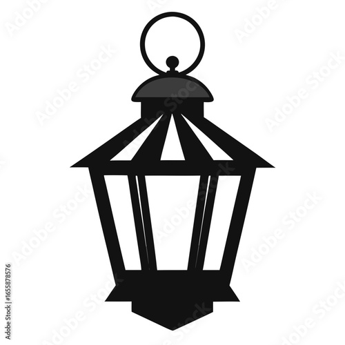 The Prairie Lantern vector clean black silhouette design white background