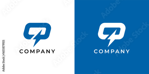 Simple Initial Letter Q Logo isolated on Double Background. Usable for Business and Branding Logos. Flat Vector Logo Design Template Element.