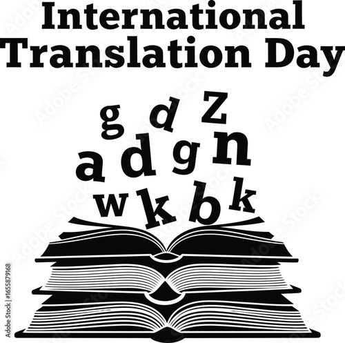 International translation day illustration, celebrating language, culture and global communication