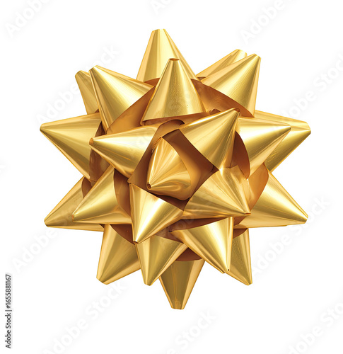 Elegant gold bow adds luxurious festive flair to any celebration