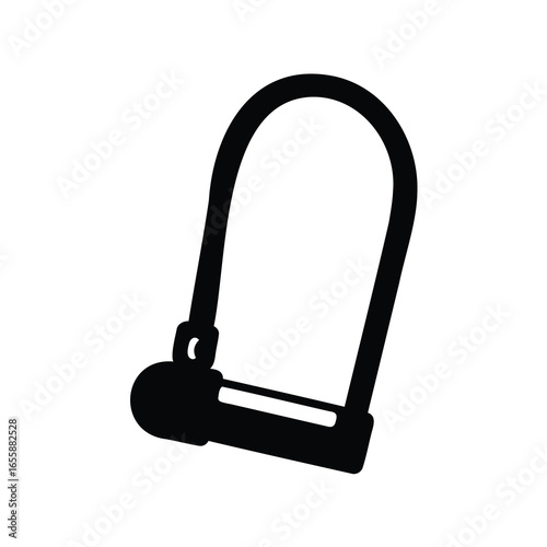 Illustration of a black bicycle Ulock on a white background