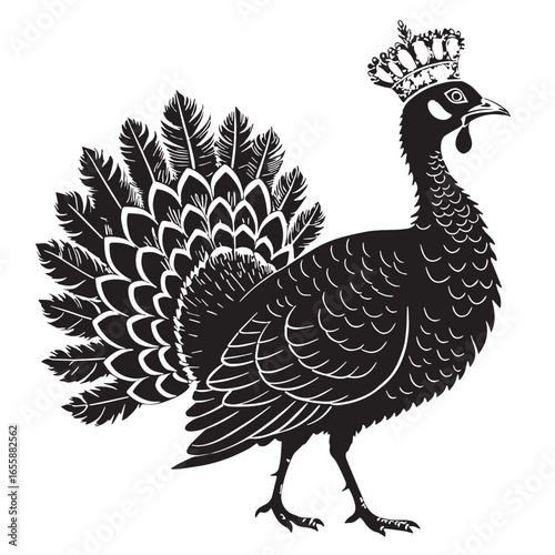black turkey Silhouette Vector, High Quality Illustration on White Background