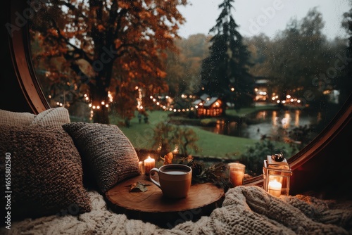 Cozy autumn retreat ambiance